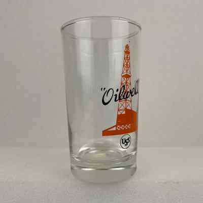 [Drinking Glass] Oilwell USS, Clear Glass, Orange Black