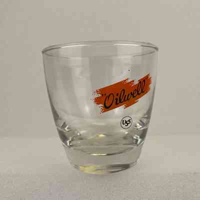 [Whisky Glass] Oilwell USS, Clear Glass, Orange Black