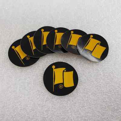 [Sticker] Round Flag, Set of 7, 47mm - All: View of full set