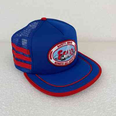 [Cap] Redwater Area Service Rigs, Esso, Safety Award, Embroidered Patch, Fabric Crown Dark Blue, Mesh Body Dark Blue