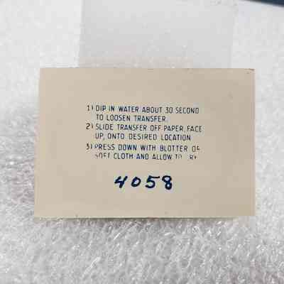 [Transfer] Imperial Esso Products, Set of 15, 40x59mm - Back: View of back with instructions