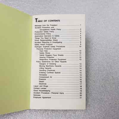 [Booklet] "Guidelines to Accudent Prevention" Texaco, c.1980s - First Page: View of first page