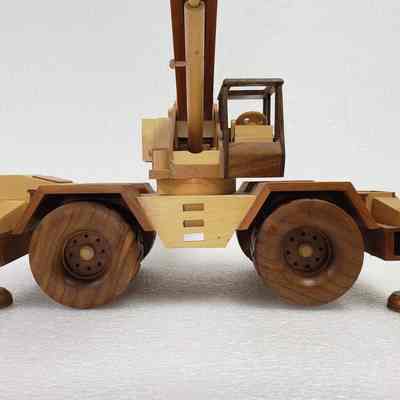 Close-up, right-side, crane facing camera