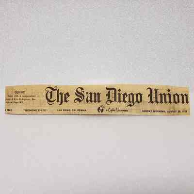 [Clipping] San Diego Union, Sunday Morning, 29 August, 1971