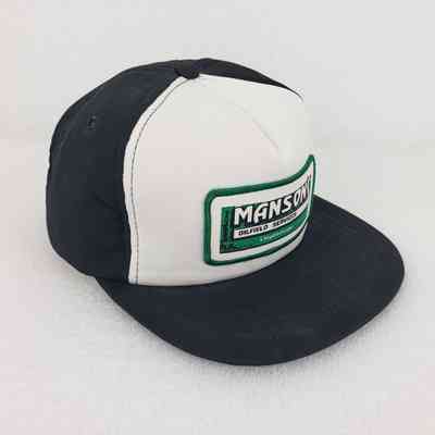 [Cap] Mansons Oilfield Services, Lloydminster, Padded Crown White, Fabric Body Black, Printed Patch Green