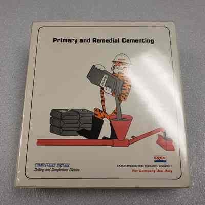 [Manual] Primary and Remedial Cementing, Exxon, White Binder w/ Cementing Tiger, c.1960s-70s