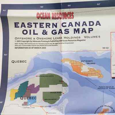 [Map] Eastern Canada Oil & Gas Map, Advocate Printing & Publishing and Ocean Resources Magazine, 2003