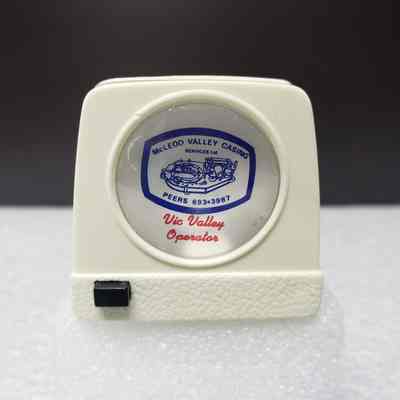 [Tape Measure] McLeod Valley Casing Services Ltd., Mini, White Plastic, Blue Red