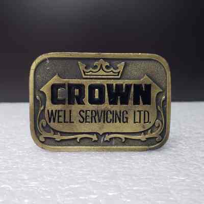 [Belt Buckle] Crown Well Servicing Ltd., Antique-Bronze Black