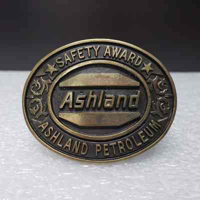 [Belt Buckle] Ashland Petroleum, Safety Award, Antique-Bronze