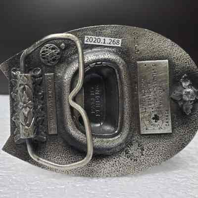 [Belt Buckle] Carlsberg, Horseshoe, Antique-Silver - Back: View of the back.