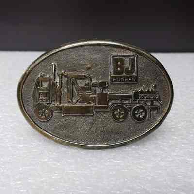 [Belt Buckle] BJ Hughes, Truck, Antique-Bronze