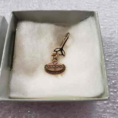 [Charm] AMOCO, Small Logo with Laurels, In Box, 10k Gold