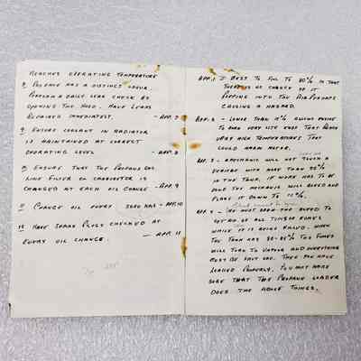 [Booklet] Handwritten Instructional for Propane Vehicles - Pages 3-4: View of pages 3-4