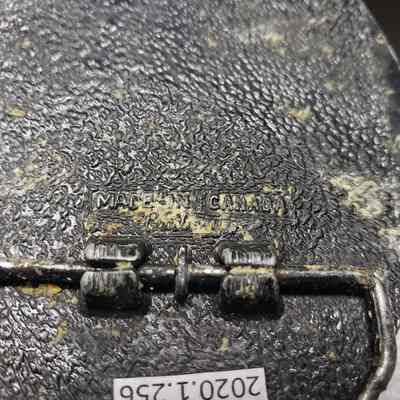 [Belt Buckle] CANMAR, Antique-Silver [Damaged] - Maker's Mark: Close-up view of the maker's mark on the back.