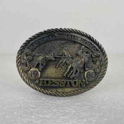 [Belt Buckle] National Finals Rodeo, Hesston, Antique-Bronze, 1980