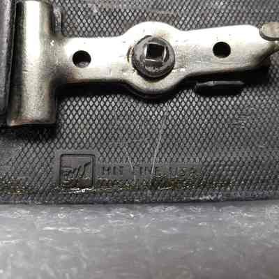 [Belt Buckle] CANFOR, Antique-Silver - Maker's Mark: Close-up view of the maker's mark on the back.