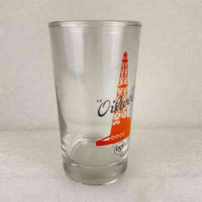 [Drinking Glass] Oilwell USS, Clear Glass, Orange Black