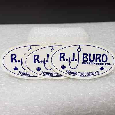 [Sticker] R.J. Burd Enterprises Ltd., Set of 3, 34x65mm - All: View of front, set of 3