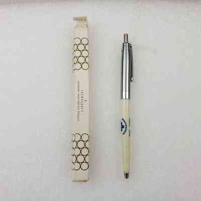 [Pen] Westburne Drilling Ltd., In Box White Gold, Ballpoint, Plastic White Blue, Metal Silver-Coloured