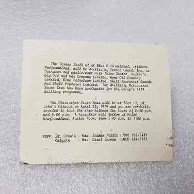 [Invitation] Discoverer Seven Seas, 1979 Drilling Programme