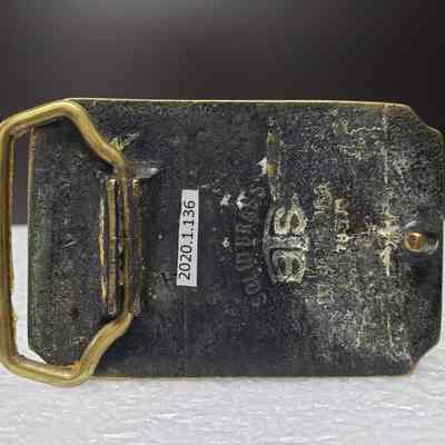 [Belt Buckle] Alberta Perforators Inc., Bronze - Back: View of back.