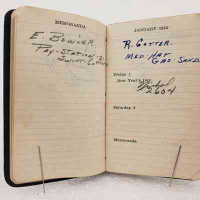 View of Planner, Used Pages, January 1-2