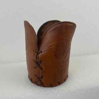 [Glass Koozie] Hughes Tool Company, Leather, Brown