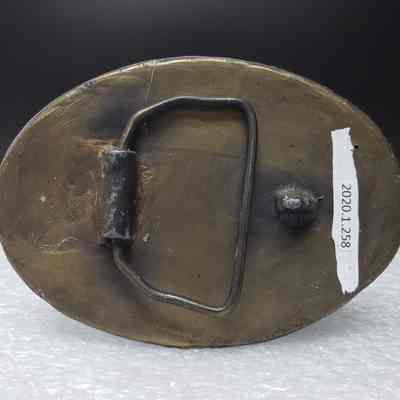 [Belt Buckle] CANMAR, Maple Leaf, Antique-Bronze - Back: View of the back.