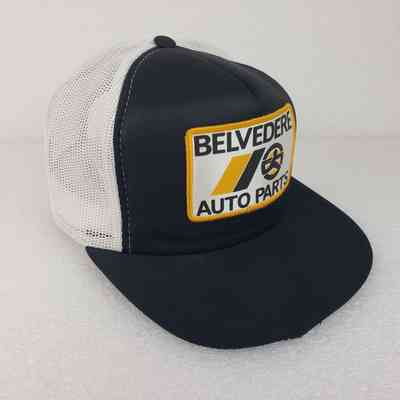 [Cap] Belvedere Auto Parts, Padded Crown Black, Mesh Body White