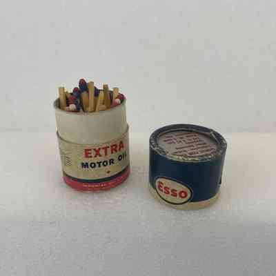 [Matchbox] Esso, Extra Motor Oil, Barrel-shaped, Card, Blue White Red