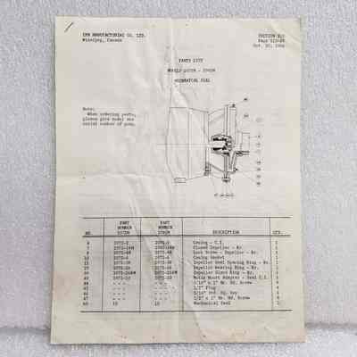 [Manual] Parts List Models 2072M-2082M Mechanical Seal, EPM Manufacturing Co. Ltd., p.2, 20 October, 1966