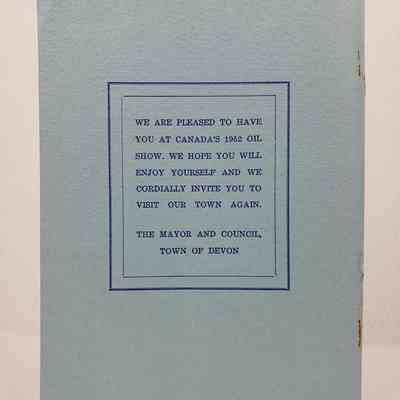 View of Programme, Back Cover