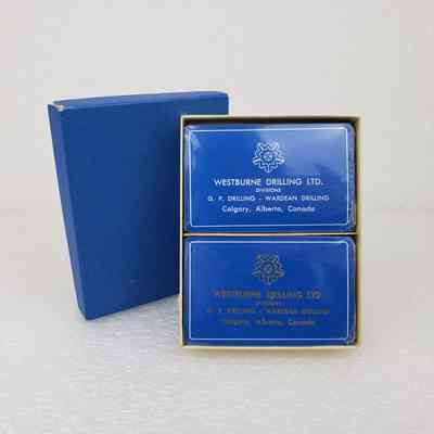 [Playing Cards] Westburne Drilling Ltd., Two-Deck, In Box Blue Cream, Crad Blue Gold White