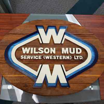 [Signage] Wilson Mud Service (Western) Ltd., Wood Blue White