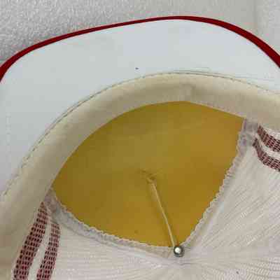 Close-Up of Interior. Sweatband and Foam Padding behind Crown