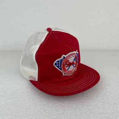 [Cap] Genuine Red Ram, Embroidered Patch, Padded Crown Red, Mesh Body White [Light Devil's Dust]