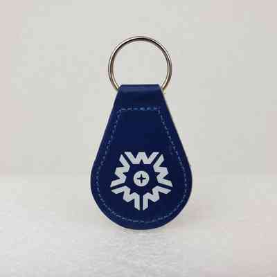 [Keychain] Westburne Drilling Ltd., Leather Fob, Blue White Silver