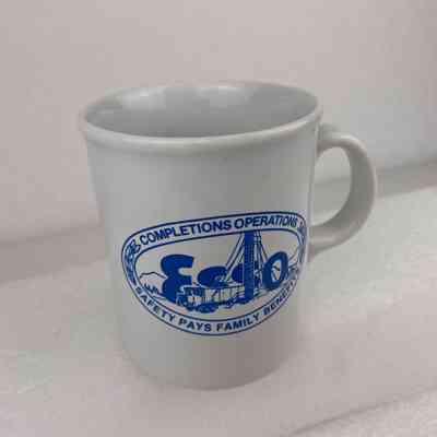 [Mug] Esso, Completions Operations, Ceramic, White Blue