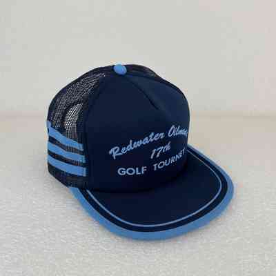 [Cap] Redwater Oilmen's, 17th Golf Tournament, Fabric Crown Padded Navy Light-Blue, Mesh Body Navy