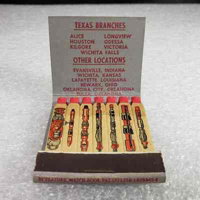 [Matchbook] Guiberson Specialty Oil Field Equipment, 21-strike, Red Green Gold - Interior: View of interior