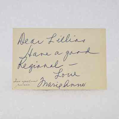 [Note] "Dear Lillias, Have a Good Regional...", Note Card, c.1972