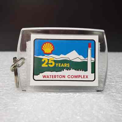 [Keychain] Shell Waterton Complex 25 Years, Clear Plastic, Blue Green Yellow Red