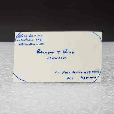 [Business Card] NL Industries Inc. - Raymond Burd, White - Back w/ Inscription: View of back, showing inscriptions