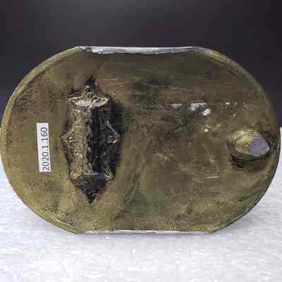 [Belt Buckle] Baker Oil Treating, Antique-Bronze White [Damaged] - Back: View of back.