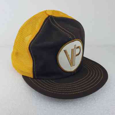 [Cap] Vip, Embroidered Patch, Padded Crown Brown, Mesh Body Yellow [Devil's Dust]