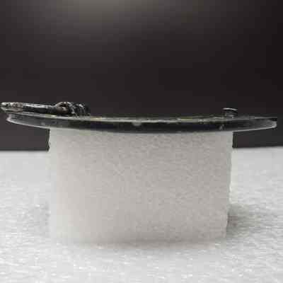[Belt Buckle] CANMAR, Antique-Silver [Damaged] - Side: View from the side.