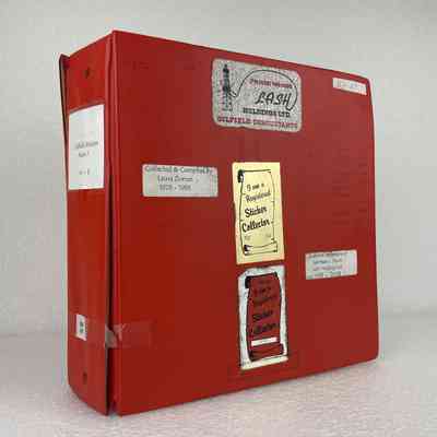 [Sticker Album] Binder, Red, Assorted Oilfield Stickers, A-E