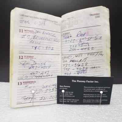 [Pocket Diary] 2000, "A-1 Tire & Battery Service" - Insert 2: View of pages with insert in situ