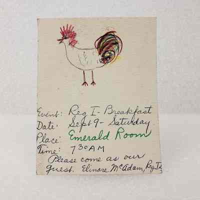 [Invitation] Region I Breakfast, Rooster, Association of Desk and Derrick Clubs, Tulsa Oklahoma, 9 September, 1972